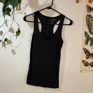 Charcoal grey ribbed racer back tank top